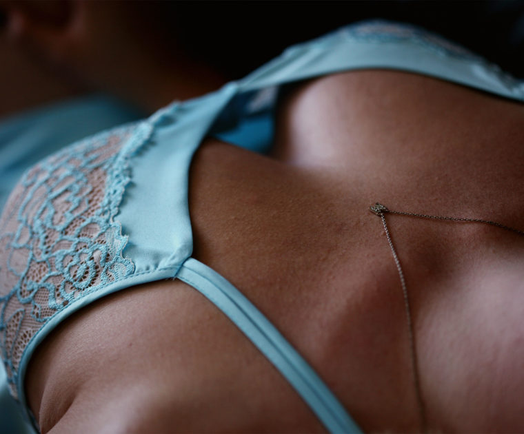 Up close of a womans cleavage