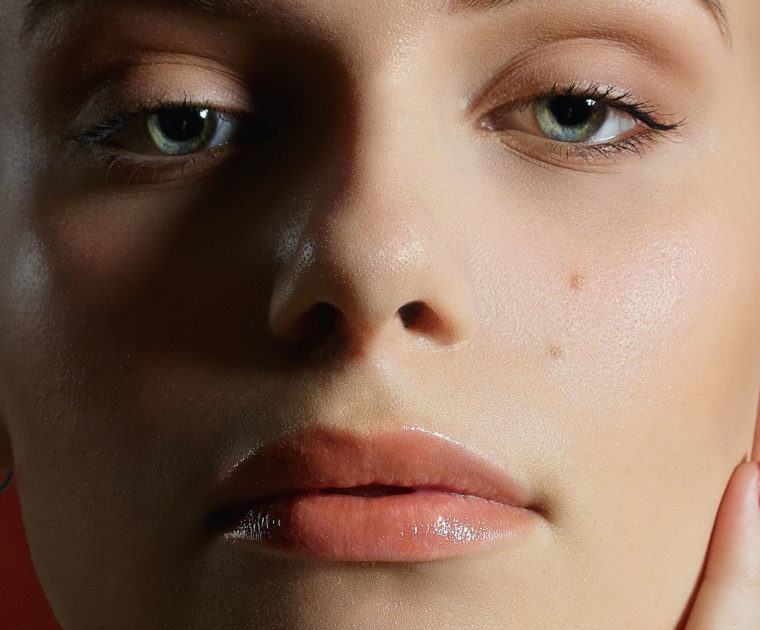 Up close of a womans face