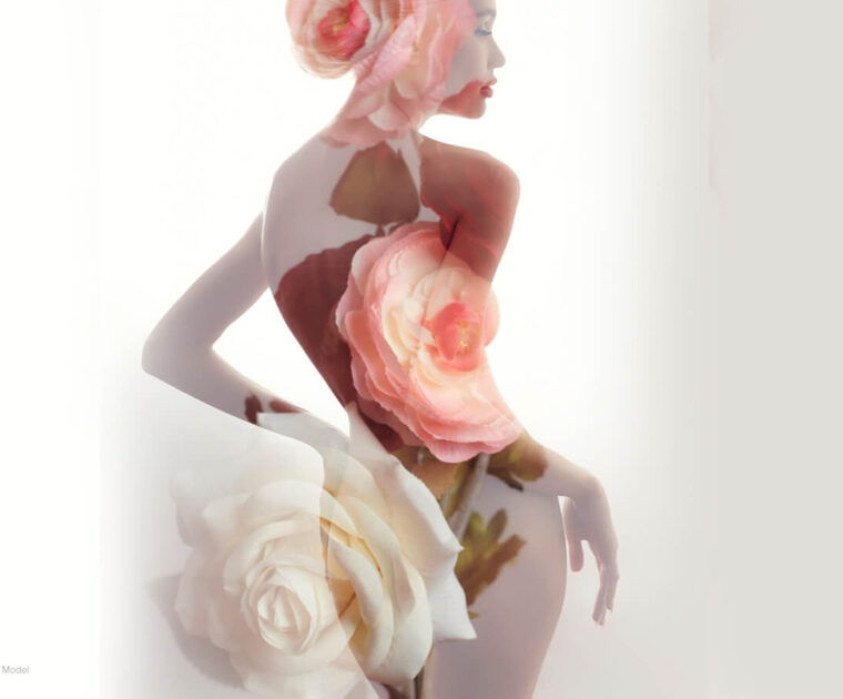 woman's figure with flower overlay